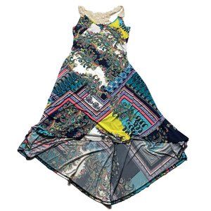 Beware! High Low Dress Women's Size S Lycra Crochet Neck Tank Stretch Comfort